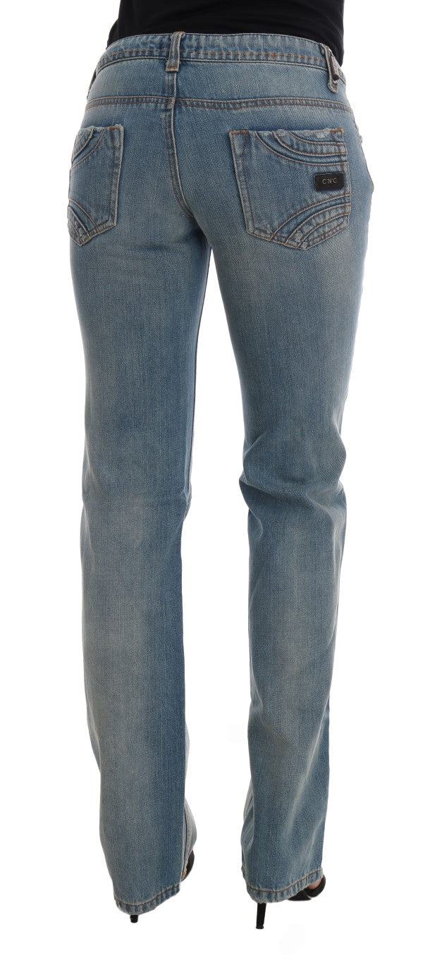 Chic Classic Fit Straight Blue Jeans - SEHABRANDS