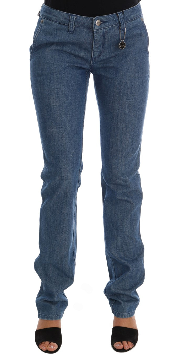 Super Slim Blue Wash Cotton Jeans - SEHABRANDS