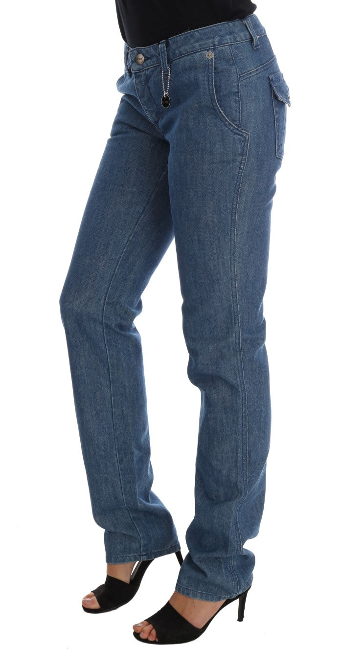 Super Slim Blue Wash Cotton Jeans - SEHABRANDS