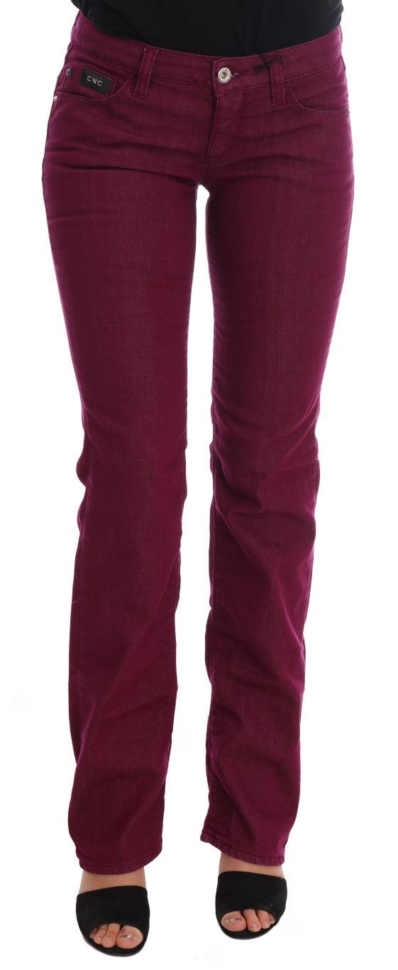 Sleek Red Straight Fit Luxury Jeans - SEHABRANDS