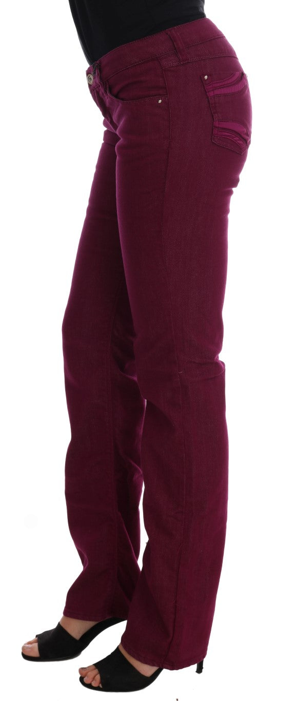 Sleek Red Straight Fit Luxury Jeans - SEHABRANDS