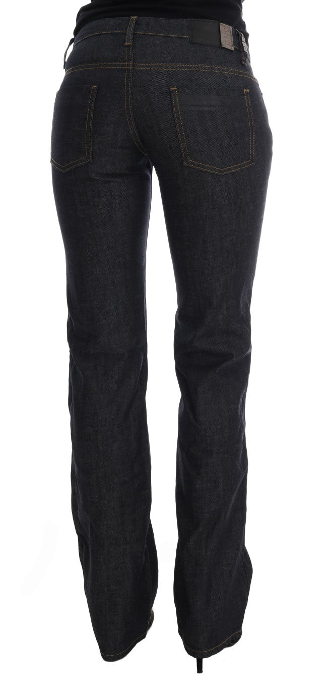 Chic Dark Blue Straight Fit Jeans - SEHABRANDS