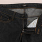 Chic Dark Blue Straight Fit Jeans - SEHABRANDS