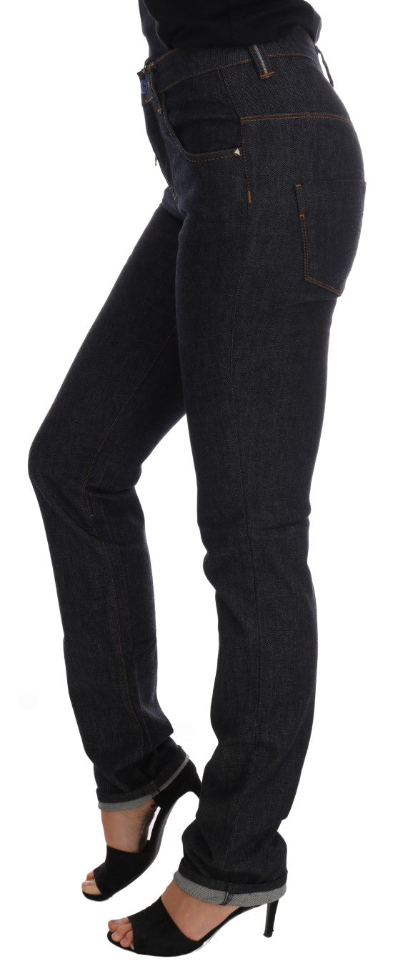 Sleek Dark Blue Super Slim Jeans - SEHABRANDS