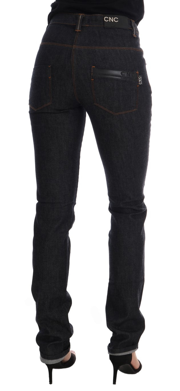 Sleek Dark Blue Super Slim Jeans - SEHABRANDS