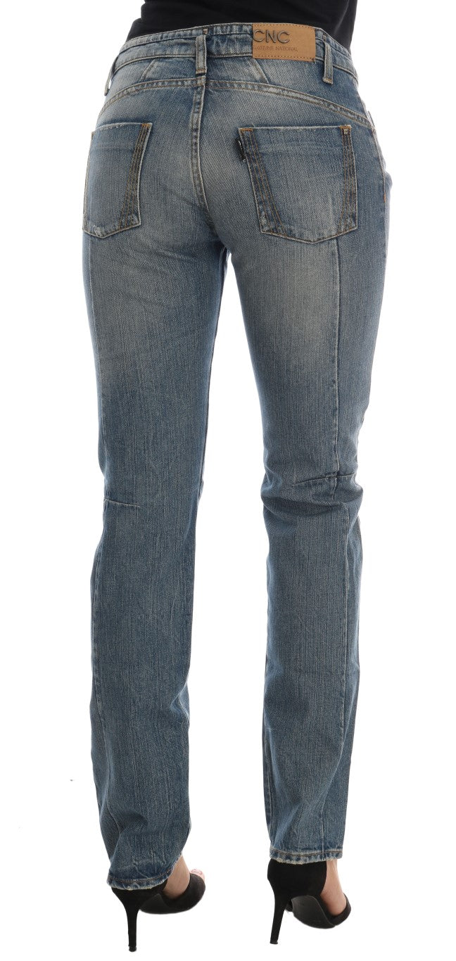 Chic Blue Slim Fit Designer Jeans - SEHABRANDS