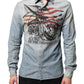 Light Blue Printed Cotton Denim Long Sleeves Shirt - SEHABRANDS