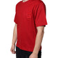 Dolce & Gabbana Red Cotton DG Logo Print Crew Neck T-shirt