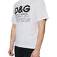 Dolce & Gabbana White Cotton DG Logo Print Casual T-shirt