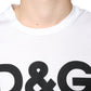 Dolce & Gabbana White Cotton DG Logo Print Casual T-shirt