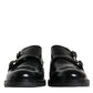 Daniele Alessandrini Black Leather Monk Strap Dress Formal Shoes