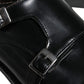 Daniele Alessandrini Black Leather Monk Strap Dress Formal Shoes