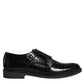 Daniele Alessandrini Black Leather Monk Strap Dress Formal Shoes