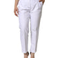 Dolce & Gabbana White Cotton Stretch Tapered Pants