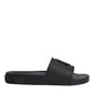 Dolce & Gabbana Black Rubber Slides Sandals Beachwear Shoes