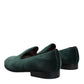 Dolce & Gabbana Green Velvet Slip On Loafers Flats Shoes