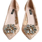 Dolce & Gabbana Beige Taormina Lace Crystal Heels Pumps Shoes