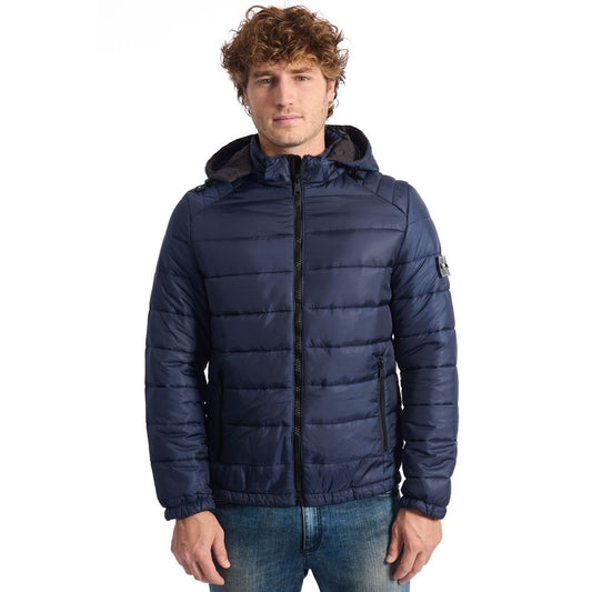 Blue Polyester Jacket - SEHABRANDS