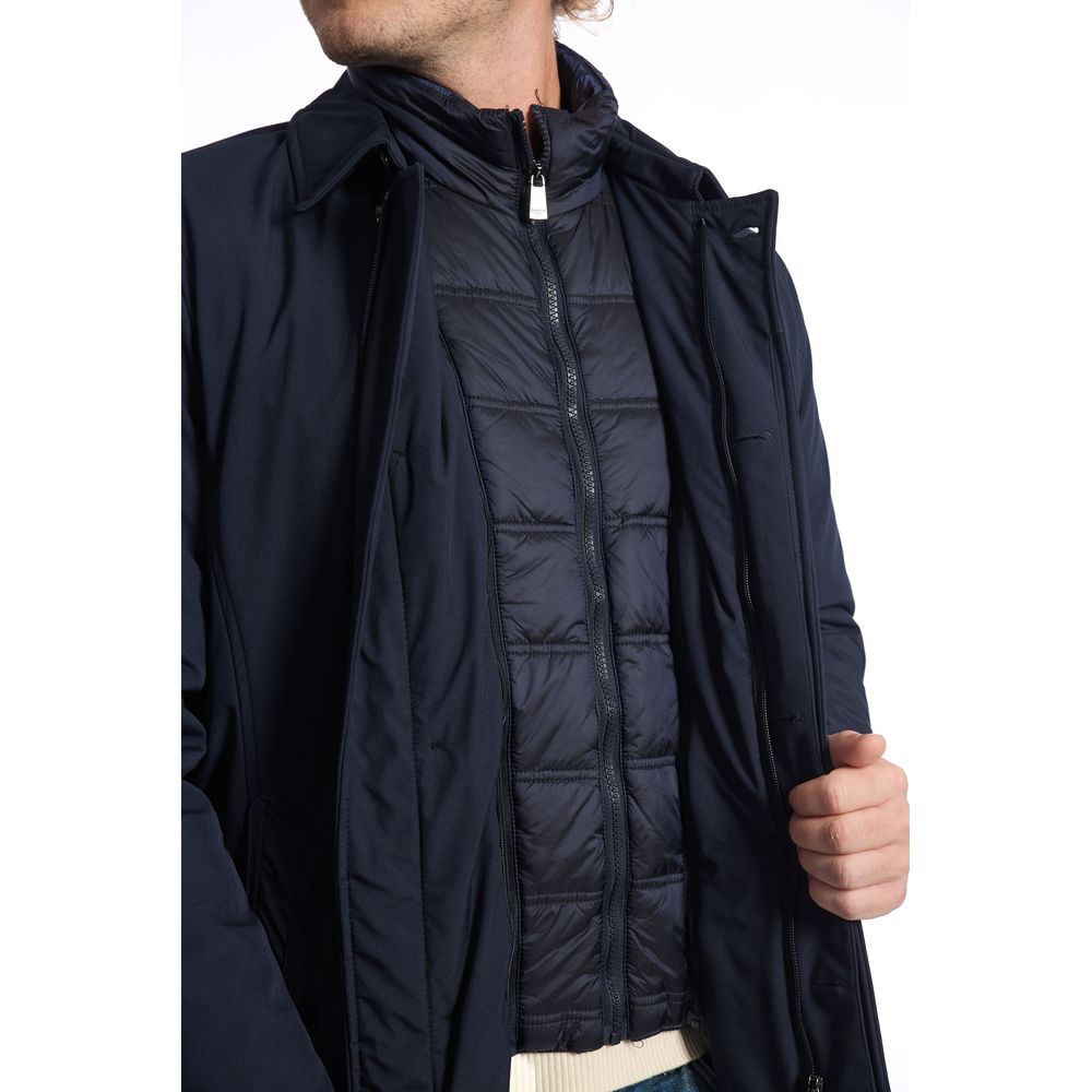 Blue Polyester Jacket - SEHABRANDS