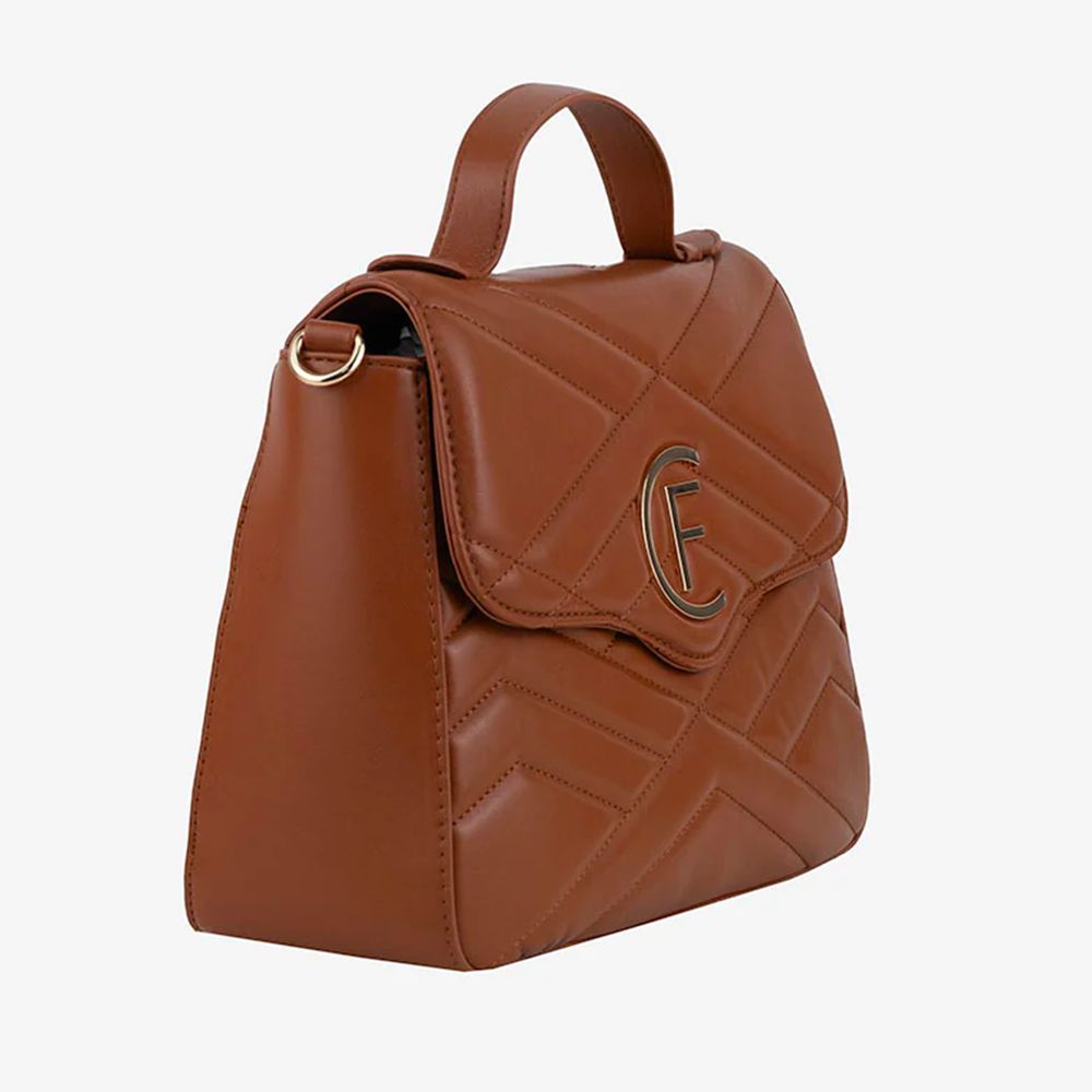 Brown Artificial Leather Crossbody Bag - SEHABRANDS