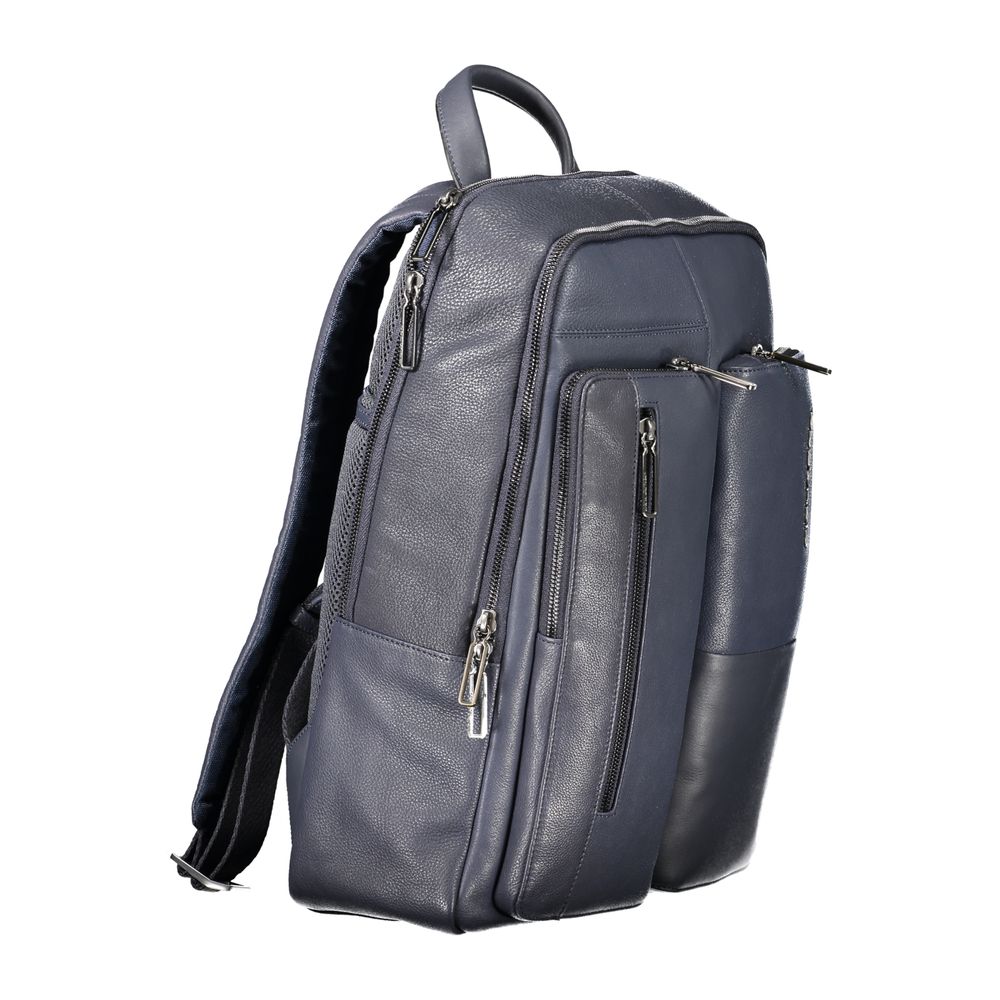 Piquadro Blue Leather Backpack