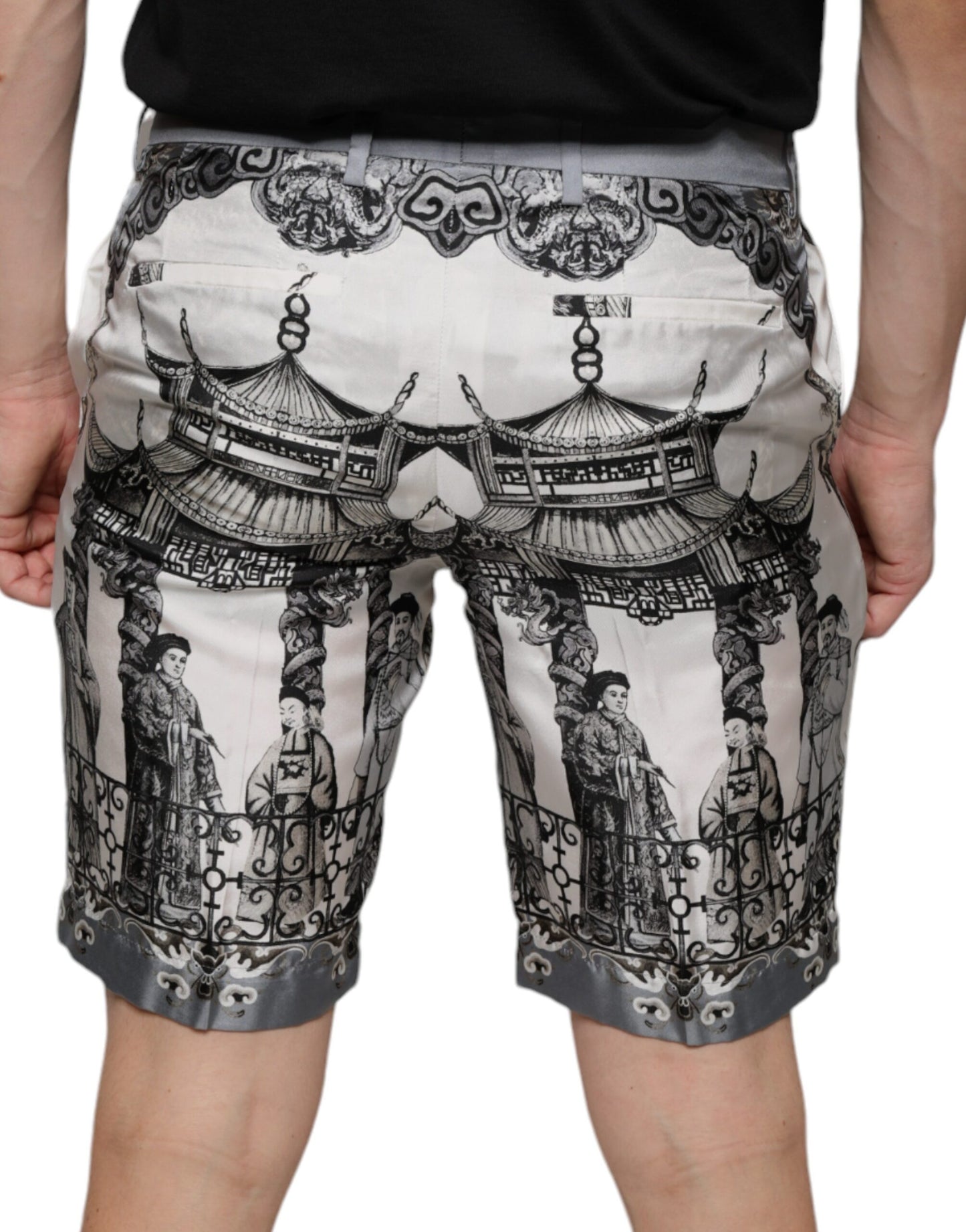 Dolce & Gabbana Multicolor Printed Silk Men Bermuda Shorts