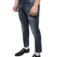 Dolce & Gabbana Dark Blue Washed Cotton Skinny Denim Jeans