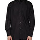 Dolce & Gabbana Black Cotton Button Down Men Casual Shirt