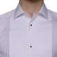 Dolce & Gabbana White Bib Cotton Poplin GOLD Men Formal Shirt