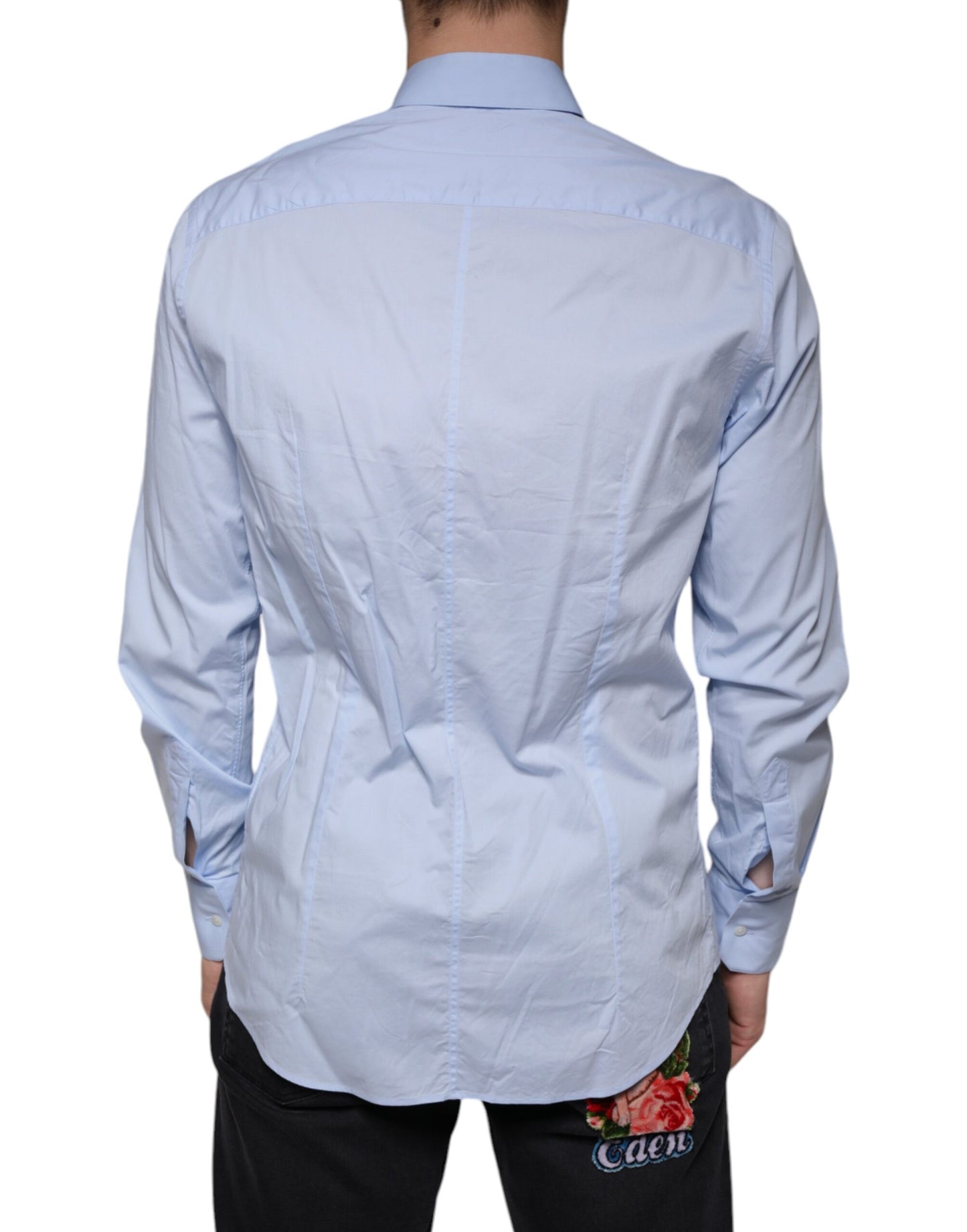 Dolce & Gabbana Light Blue MARTINI Cotton Dress Formal Shirt