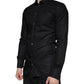 Dolce & Gabbana Black Cotton Stretch Dress GOLD Formal Shirt