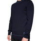 Dolce & Gabbana Dark Blue Wool Crew Neck Men Pullover Sweater