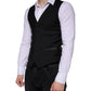 Dolce & Gabbana Black Wool Waistcoat Dress Formal Vest