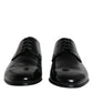 Dolce & Gabbana Black Leather Lace Up Men Derby Formal Shoes