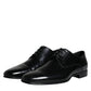 Dolce & Gabbana Black Leather Lace Up Men Derby Formal Shoes