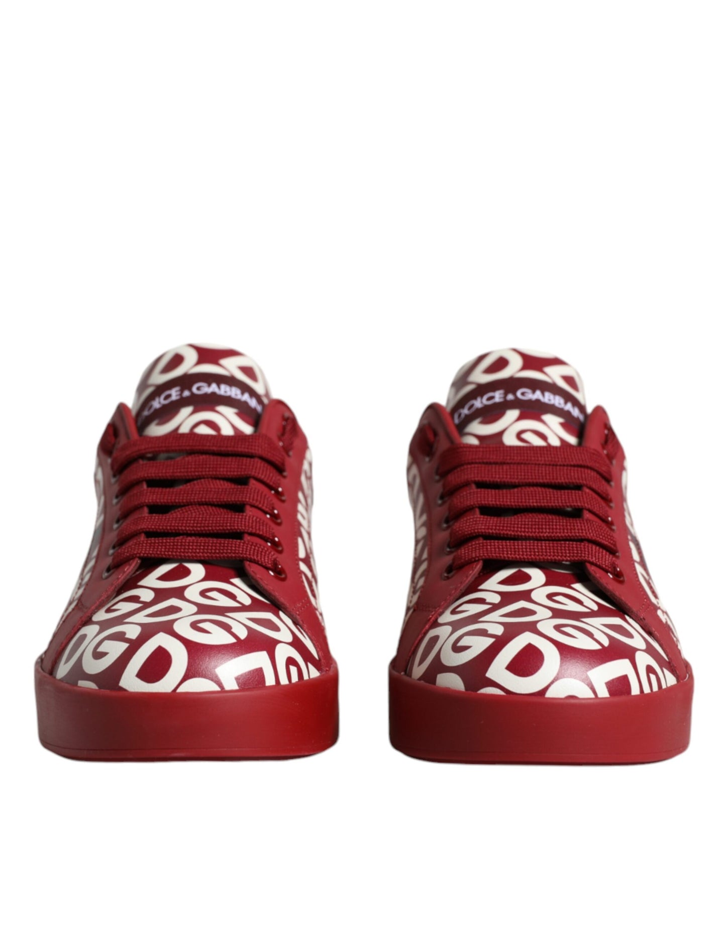 Dolce & Gabbana White Red Leather DG Mania Sneakers Shoes