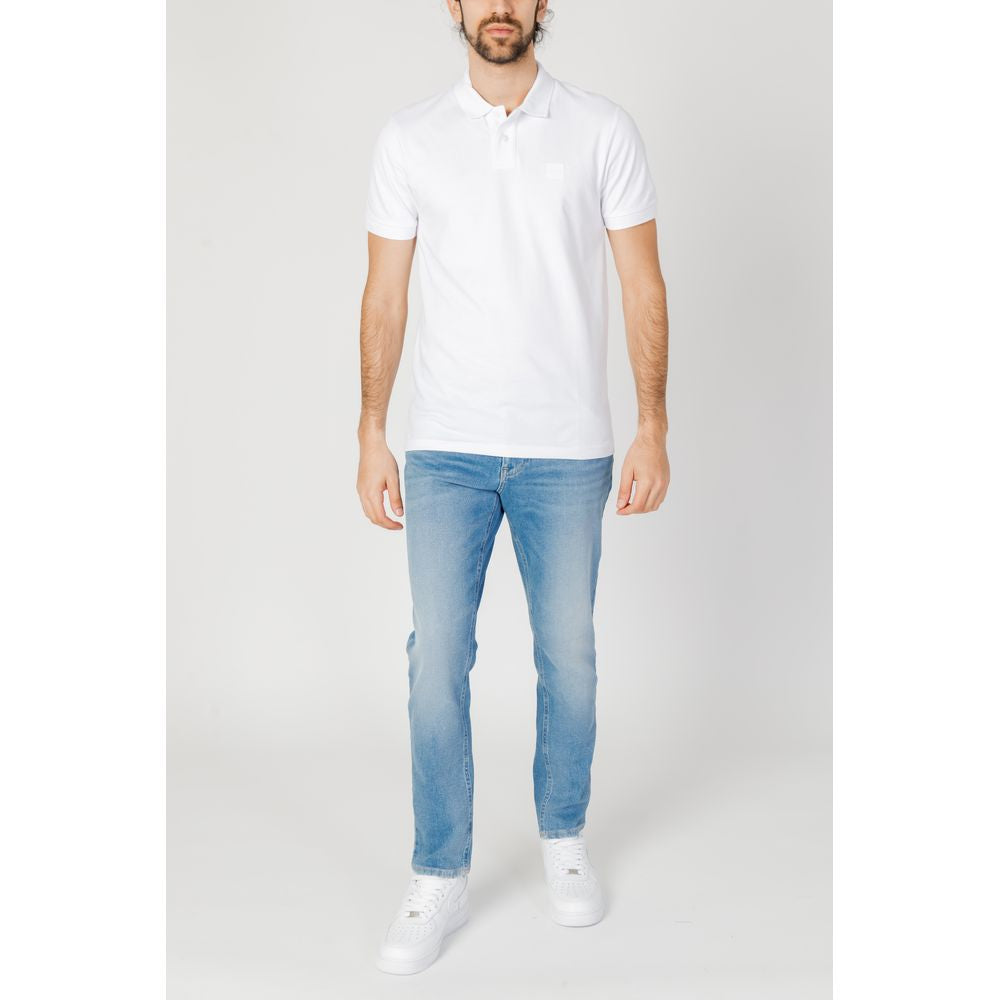 Hugo Boss White Cotton Polo Shirt