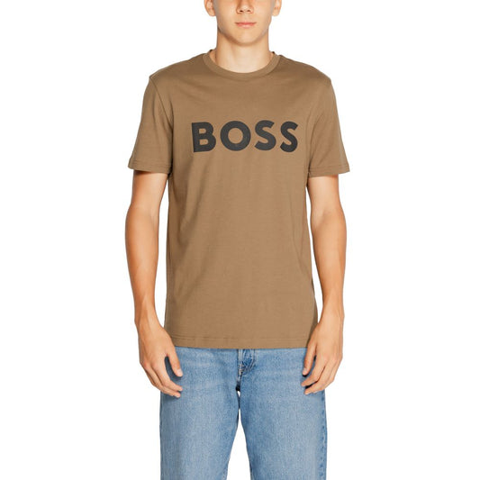 Hugo Boss Brown Cotton T-Shirt