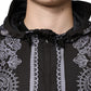 Dolce & Gabbana Black Bandana Hooded Full Zip Bomber Jacket