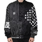 Dolce & Gabbana Black Polka Dot Stripe Nylon Bomber Jacket