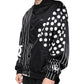 Dolce & Gabbana Black Polka Dot Stripe Nylon Bomber Jacket