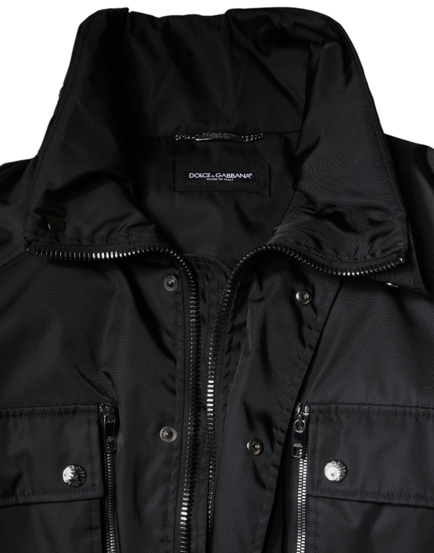 Dolce & Gabbana Black Nylon Winter Men Parka Coat Jacket