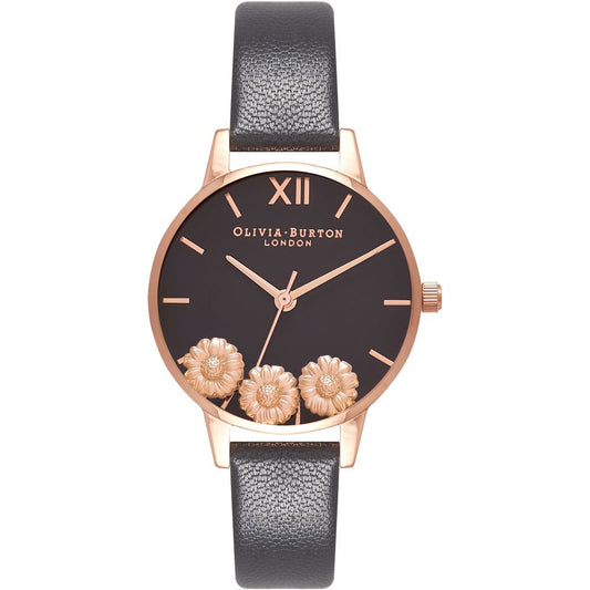 Olivia Burton Black Synthetic Leather Watch