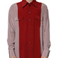 Dolce & Gabbana Red Pink Silk Collared Button Down Shirt