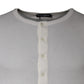 Dolce & Gabbana White Cotton Buttoned Long Sleeves T-shirt