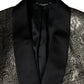 Dolce & Gabbana Gold SICILIA Jacquard Single Breasted Coat Blazer