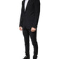 Dolce & Gabbana Black Wool 3 Piece Slim Fit Formal Men Suit