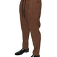 Dolce & Gabbana Brown Stripes Skinny Men Dress Pants