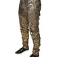 Dolce & Gabbana Gold Floral Jacquard Men Dress Pants