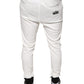 Dolce & Gabbana White Cotton Slim Men Jogger Sweatpants Pants